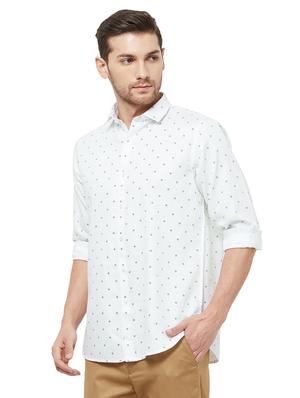 white printed casual shirt - 16859068 - Standard Image - 2
