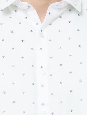 white printed casual shirt - 16859068 - Standard Image - 5