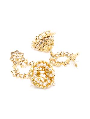 gold zinc jhumka earring - 16859221 - Standard Image - 2