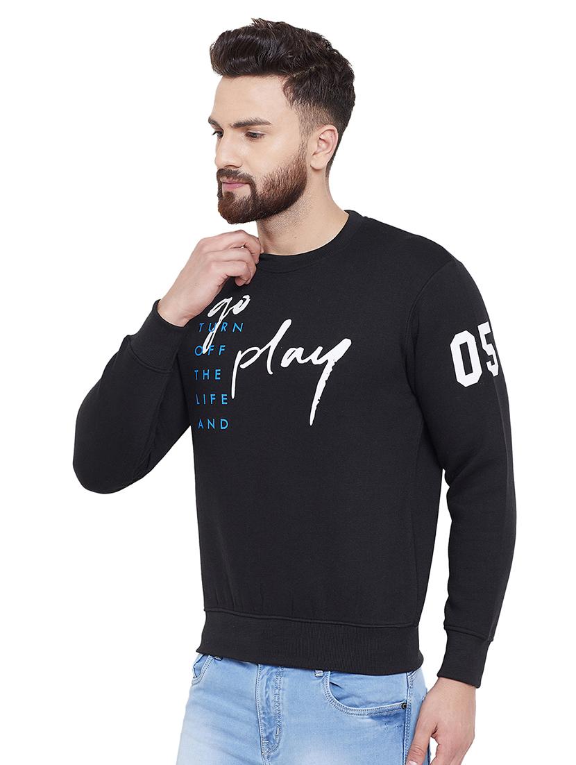 black fleece chest printed sweatshirt - 16859352 - Zoom Image - 2