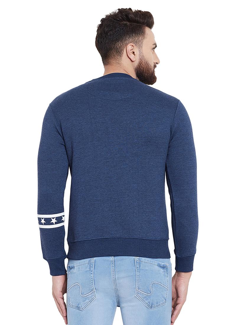 navy blue fleece chest printed sweatshirt - 16859353 - Zoom Image - 3