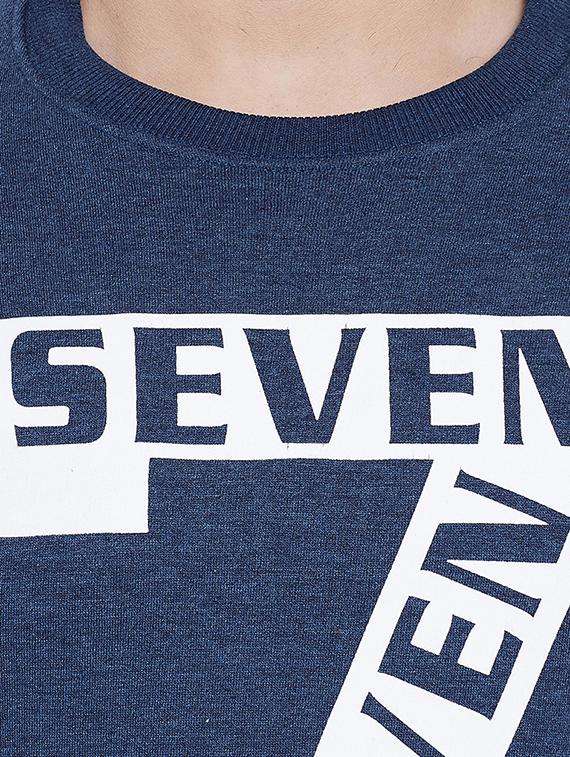 navy blue fleece chest printed sweatshirt - 16859353 - Zoom Image - 5