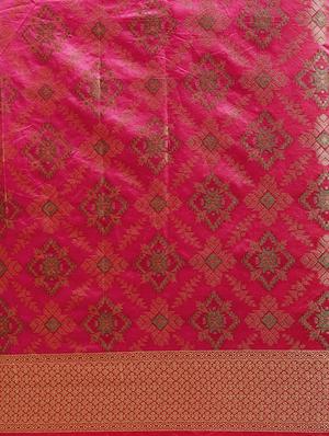 ethnic motif kanjivaram saree with blouse - 16859702 - Standard Image - 5