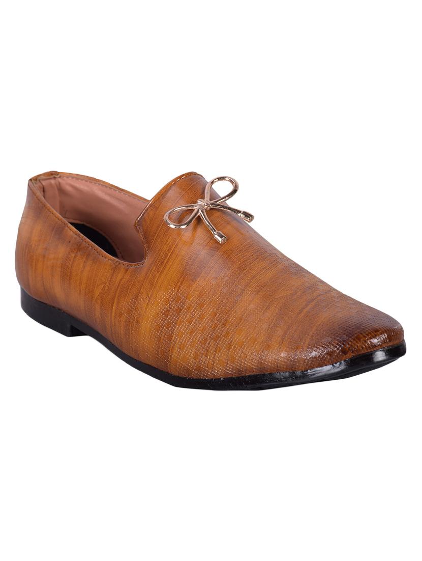 tan leatherette slip ons - 16860366 - Zoom Image - 1