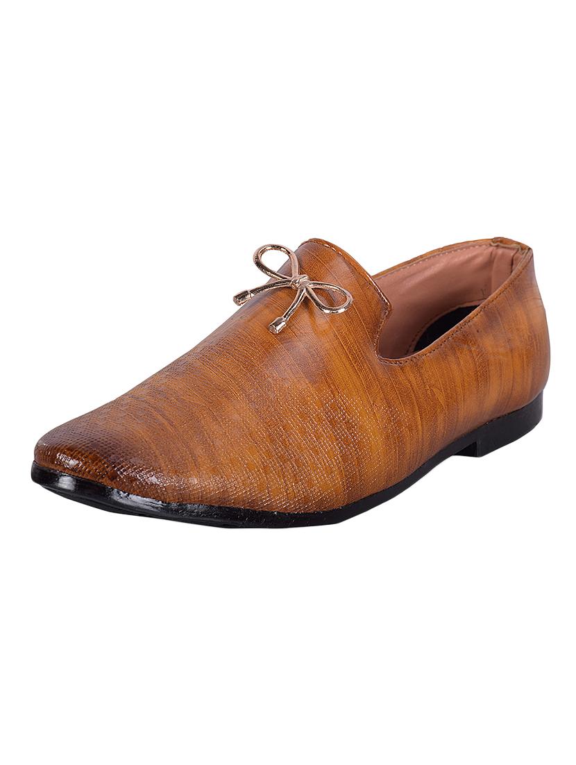 tan leatherette slip ons - 16860366 - Zoom Image - 2