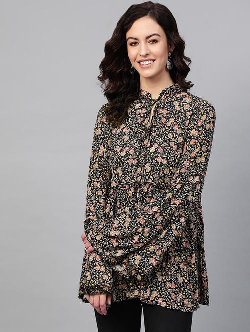 floral print flared kurti - 16860823 - Very Small Image - 1
