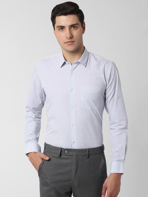 blue printed formal shirt - 16861042 - Standard Image - 1