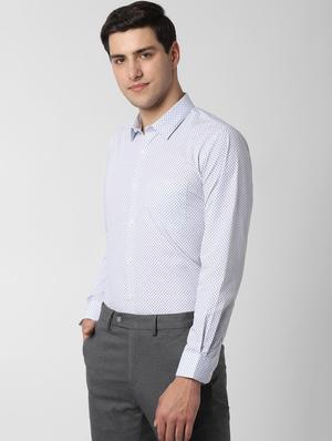 blue printed formal shirt - 16861042 - Standard Image - 2