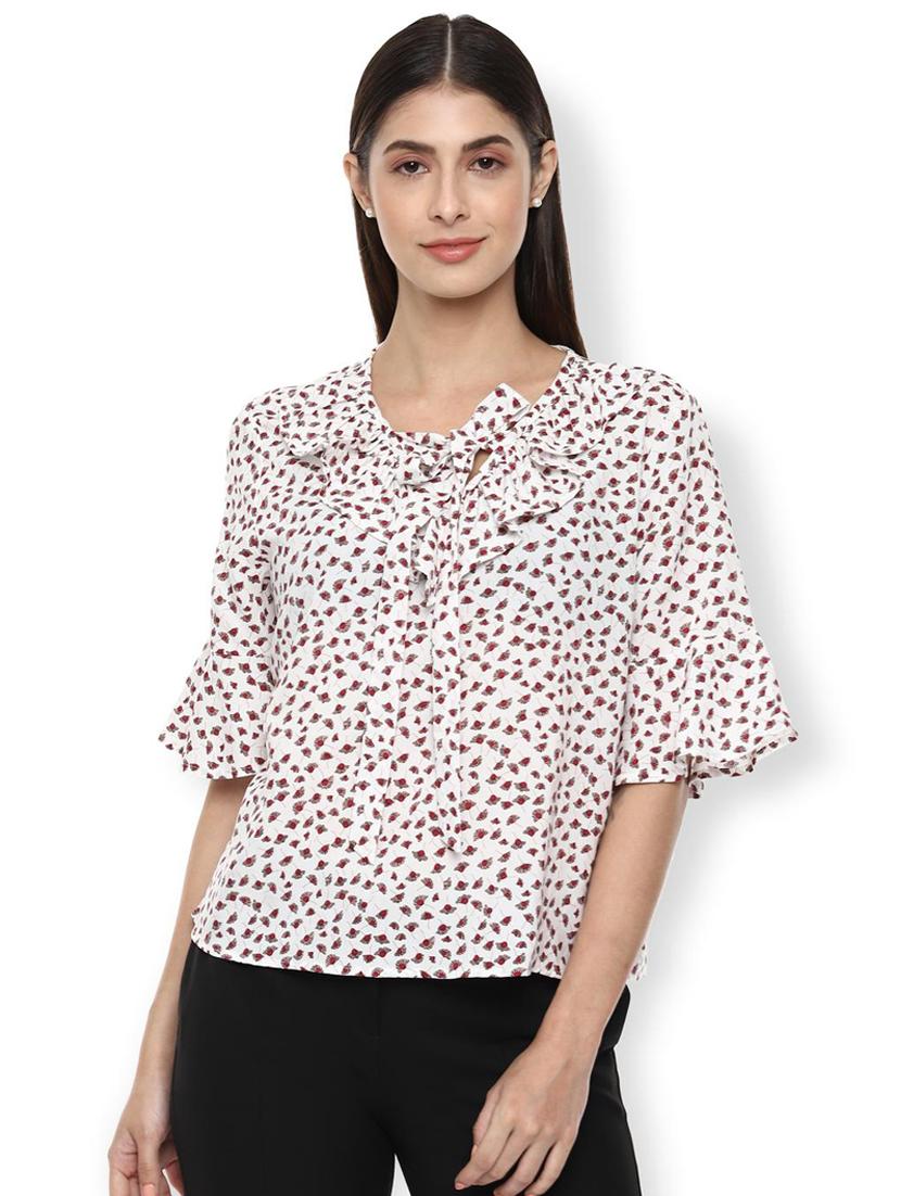 tie up neck floral top - 16861054 - Zoom Image - 1
