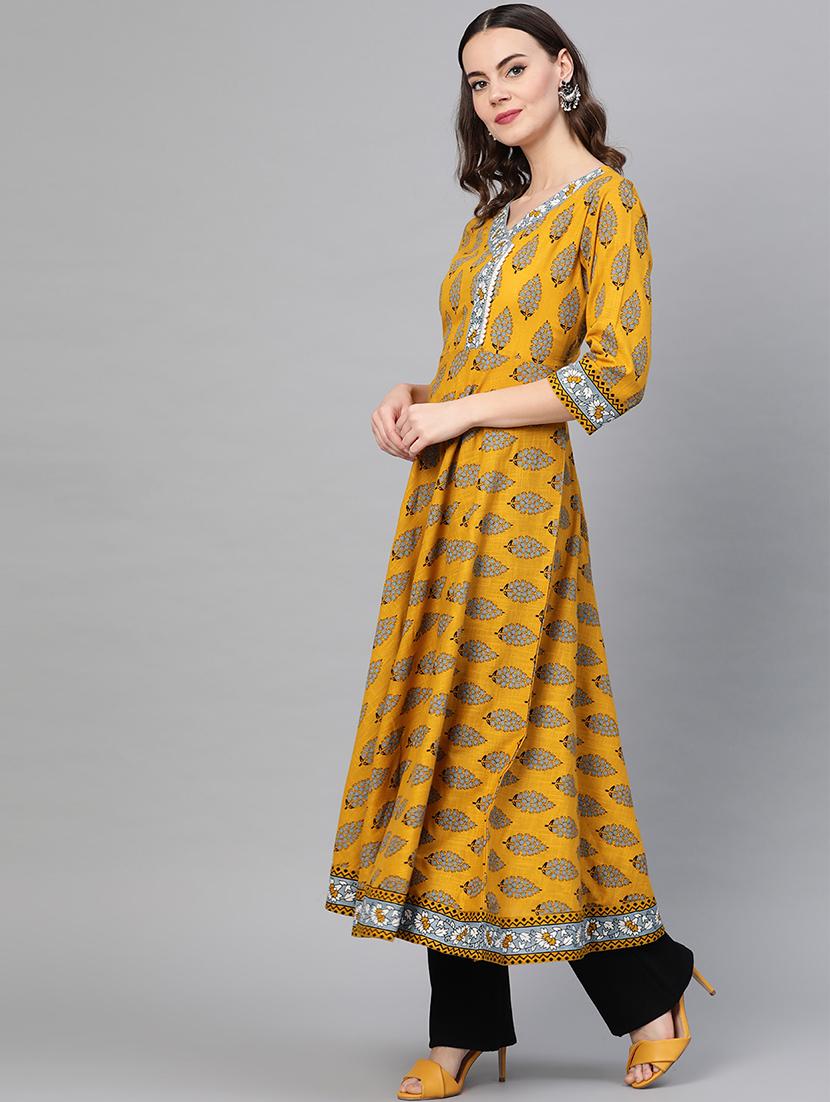 floral print flared kurta - 16861664 - Zoom Image - 2