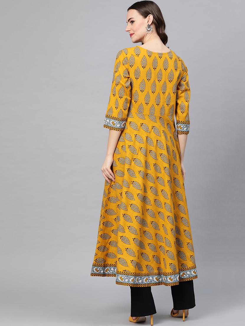 floral print flared kurta - 16861664 - Zoom Image - 3