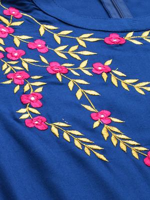 embroidered flared kurta - 16861672 - Standard Image - 4