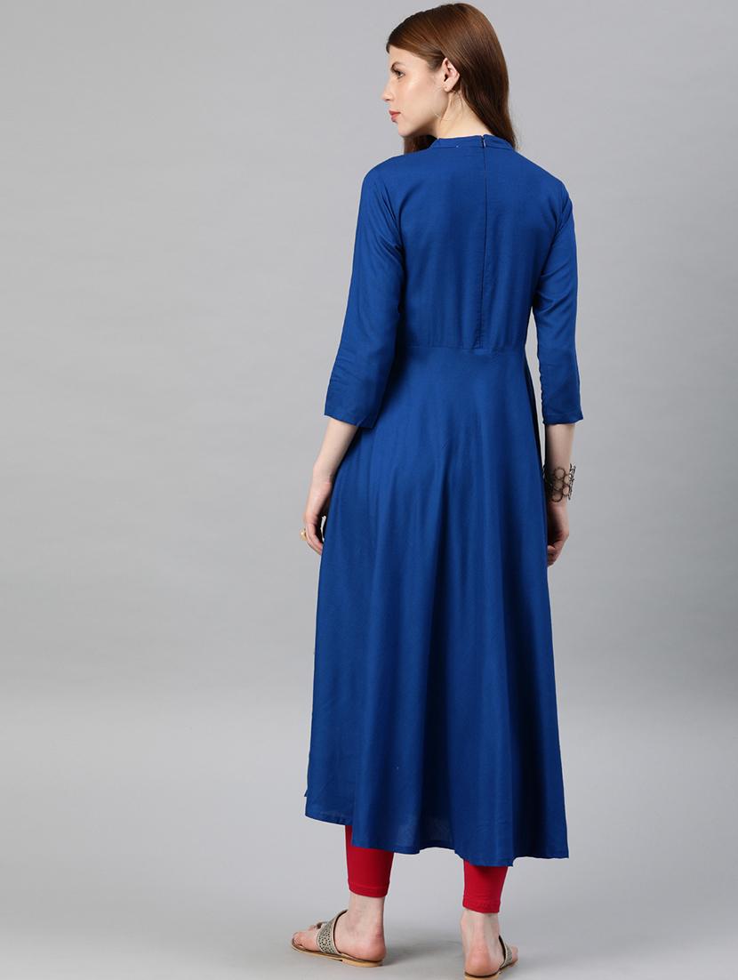 embroidered flared kurta - 16861672 - Zoom Image - 3