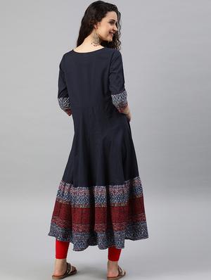 embroidered anarkali kurta - 16861684 - Standard Image - 3
