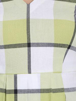 v-neck checkered a-line top - 16861713 - Standard Image - 5