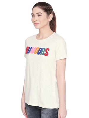 round neck embroidered tee - 16861766 - Standard Image - 2
