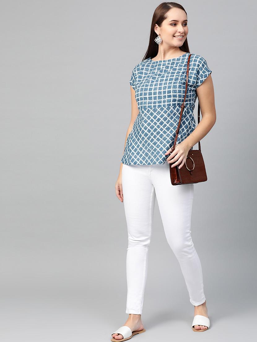 round neck checkered a-line dress - 16861797 - Zoom Image - 4