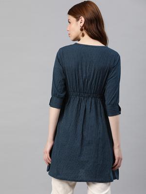 button up striped tunic - 16861835 - Standard Image - 3