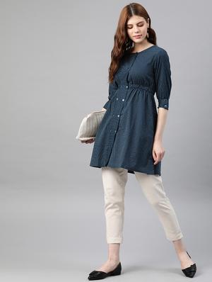 button up striped tunic - 16861835 - Standard Image - 4