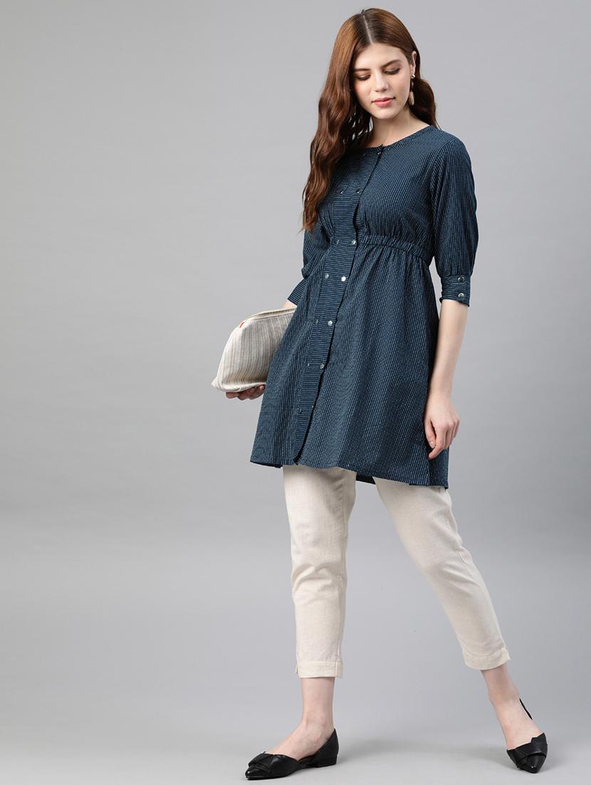 button up striped tunic - 16861835 - Zoom Image - 4