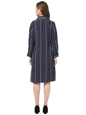 tie front striped shirt dress - 16861877 - Standard Image - 3