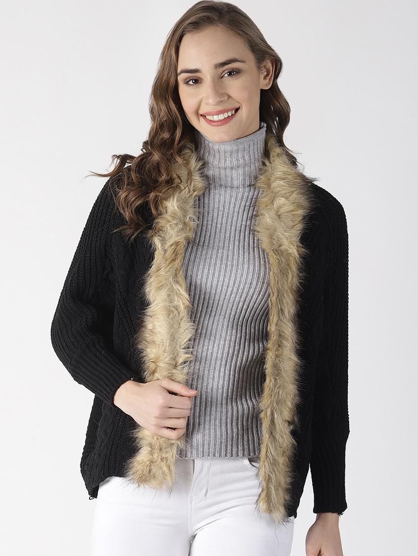 fur detail textured coat - 16862022 - Zoom Image - 1