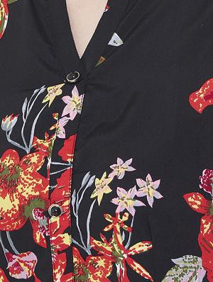 mandarin neck floral maxi dress - 16862186 - Standard Image - 4