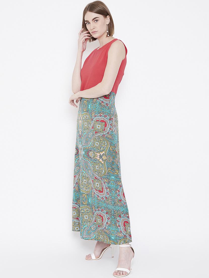 color block round neck maxi dress - 16862194 - Zoom Image - 2