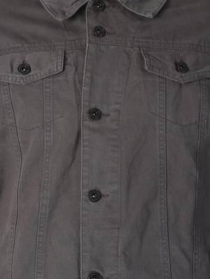 grey solid denim jacket - 16862223 - Standard Image - 5