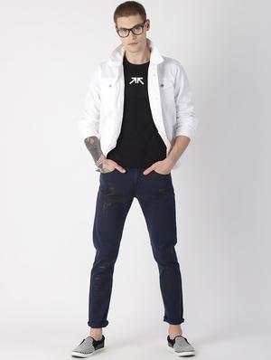 white solid denim jacket - 16862226 - Standard Image - 4