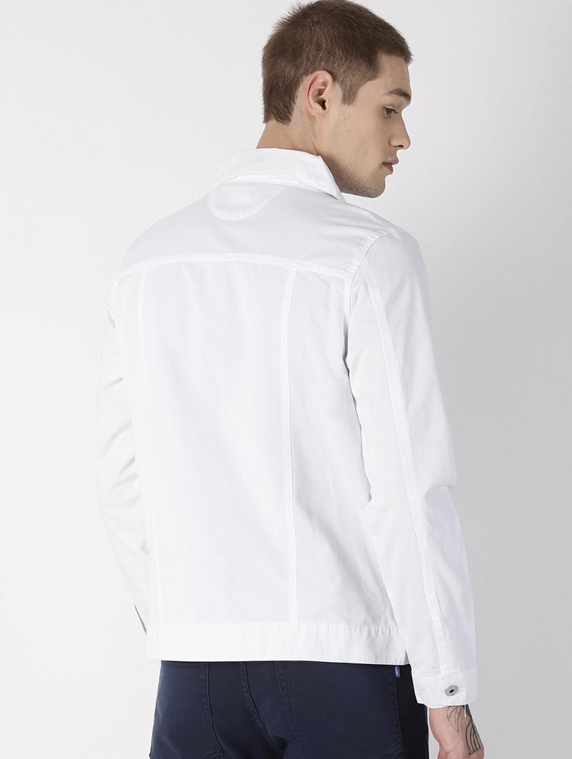 white solid denim jacket - 16862226 - Zoom Image - 3