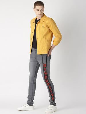 grey printed denim jeans - 16862296 - Standard Image - 4