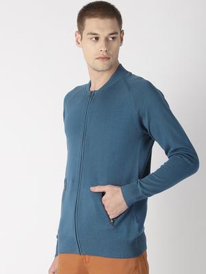 blue solid cardigan - 16862360 - Standard Image - 2