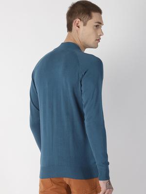 blue solid cardigan - 16862360 - Standard Image - 3