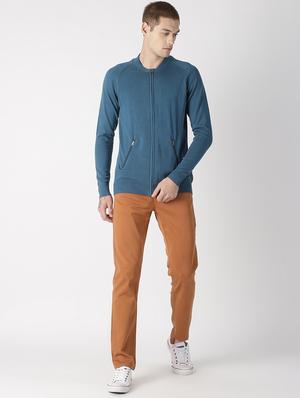 blue solid cardigan - 16862360 - Standard Image - 4