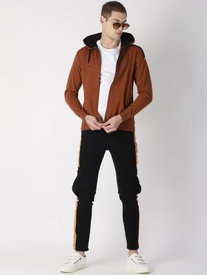brown solid sweatshirt - 16862361 - Standard Image - 4