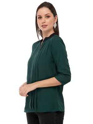 mandarin neck pleated top - 16862574 - Standard Image - 2