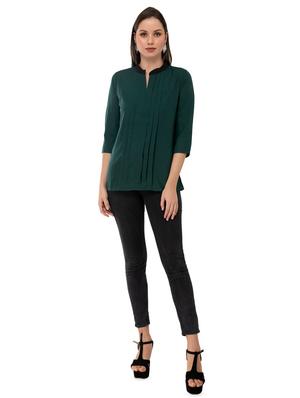 mandarin neck pleated top - 16862574 - Standard Image - 4
