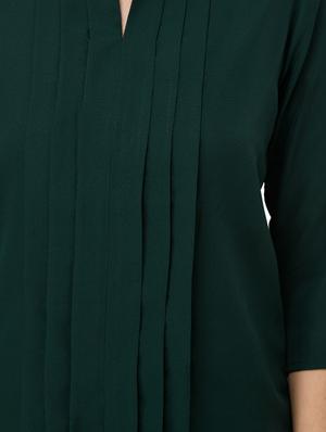 mandarin neck pleated top - 16862574 - Standard Image - 5