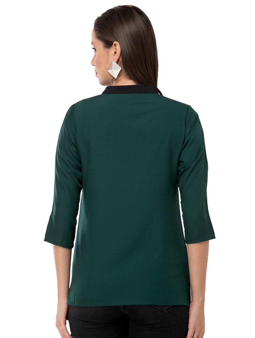 mandarin neck pleated top - 16862574 - Zoom Image - 3