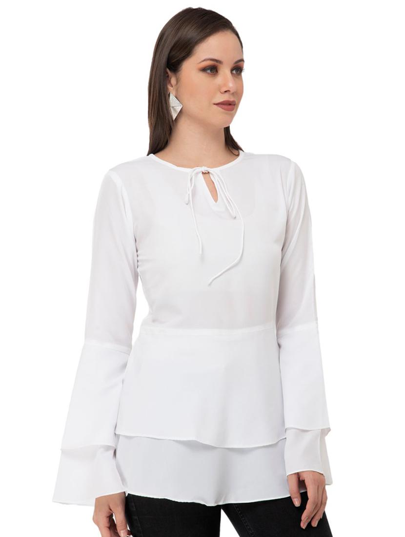 tie up neck layered top - 16862577 - Zoom Image - 2