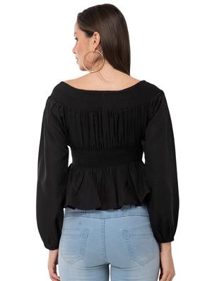 lace up smocked top - 16862579 - Standard Image - 3