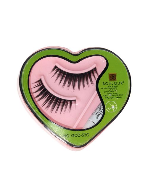 bonjour natural hair 3d eyelashes with glue (1 pair of eyelashes + 1 glue) - 16862890 - Very Small Image - 1