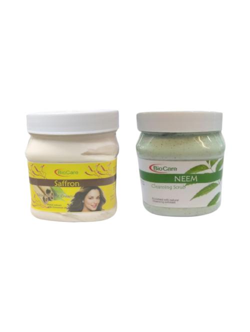 biocare saffron cream 500gm and neem scrub 500gm - 16863110 - Standard Image - 1