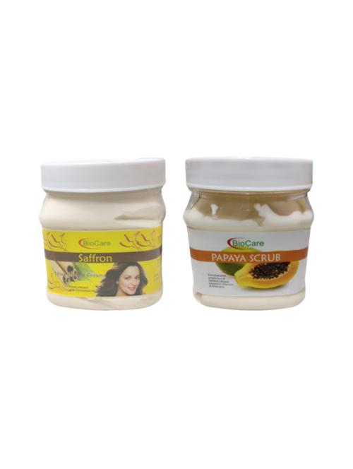 biocare saffron cream 500gm and papaya scrub 500gm - 16863112 - Standard Image - 1
