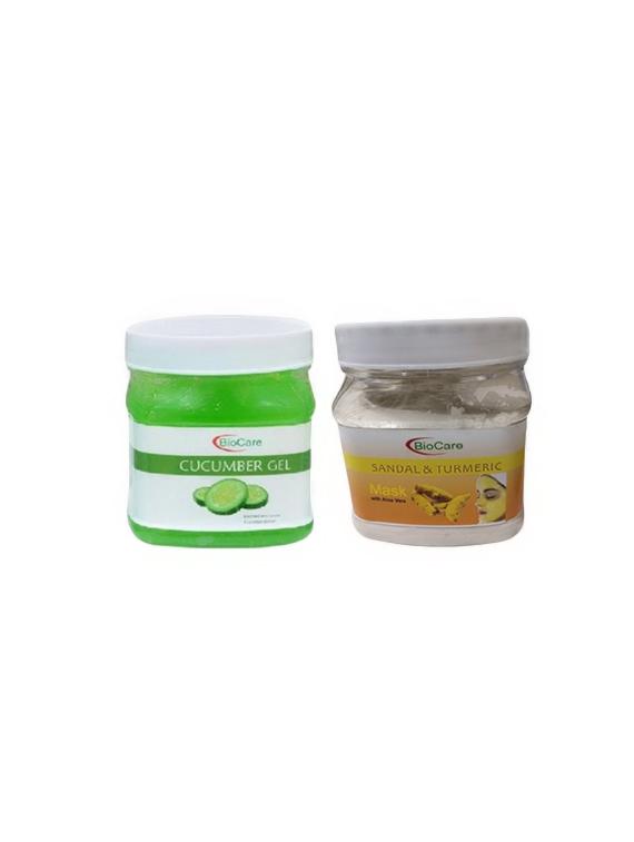 biocare cucumber gel 500gm and sandal turmeric mask 500gm - 16863137 - Zoom Image - 1