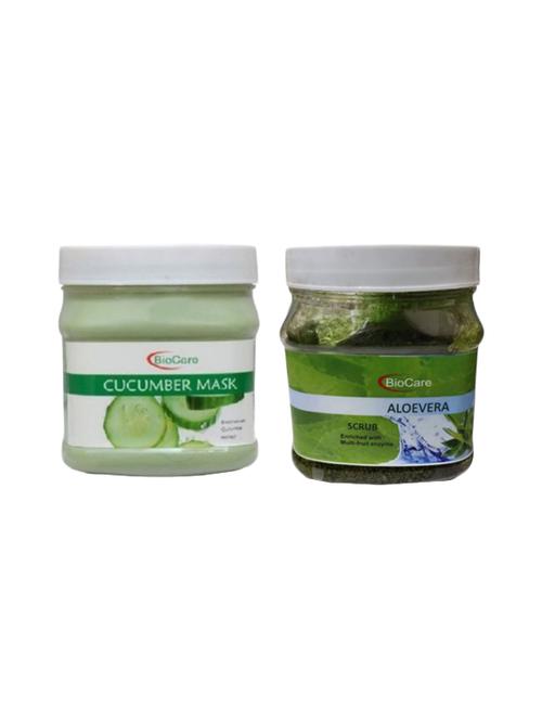 biocare cucumber mask 500gm and aloevera scrub 500gm - 16863175 - Standard Image - 1