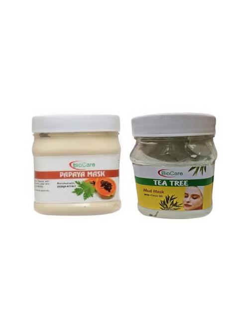 biocare papaya mask 500gm and tea tree mud mask 500gm - 16863200 - Standard Image - 1