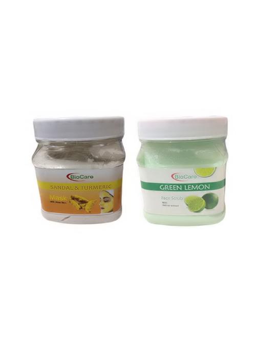 biocare sandal turmeric mask 500gm and green lemon scrub 500gm - 16863214 - Standard Image - 1