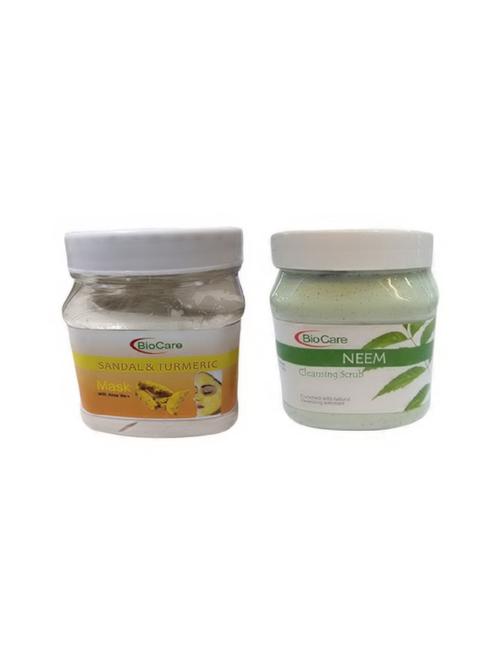 biocare sandal turmeric mask 500gm and neem scrub 500gm - 16863216 - Standard Image - 1